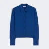 Feminine wool cardigan, china blue