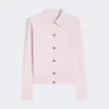 Feminine wool cardigan, pink