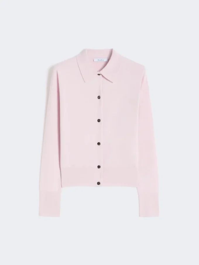 Feminine wool cardigan, pink