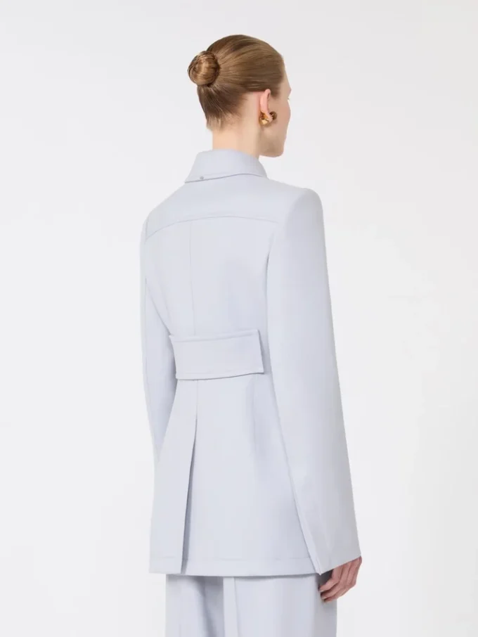 Fitted gabardine shirt jacket, medium grey