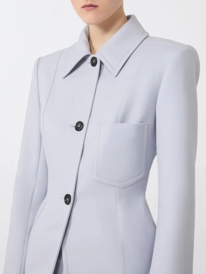 Fitted gabardine shirt jacket, medium grey