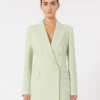Fitted wool crepe blazer, green