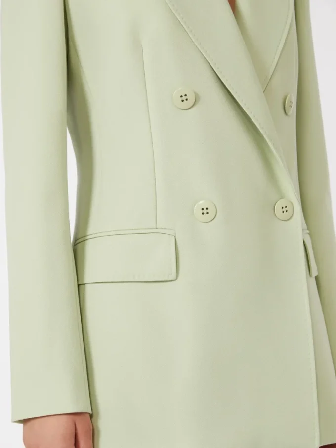 Fitted wool crepe blazer, green