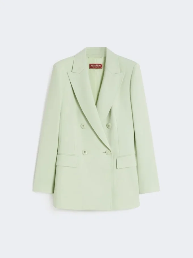 Fitted wool crepe blazer, green