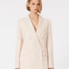 Fitted wool crepe blazer, pink