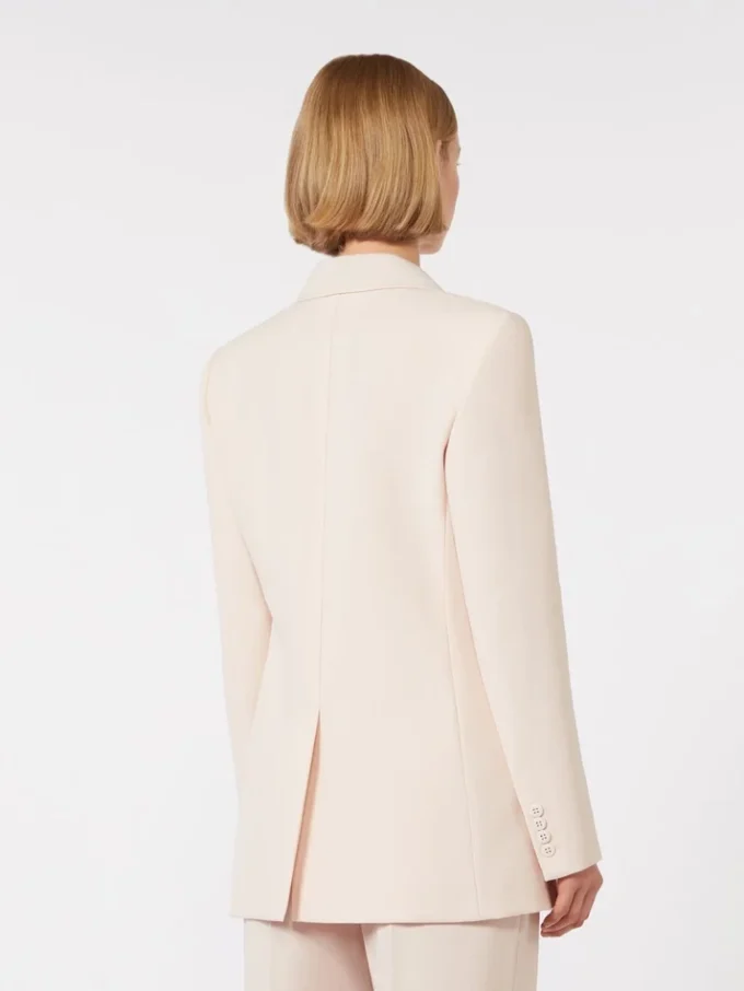 Fitted wool crepe blazer, pink