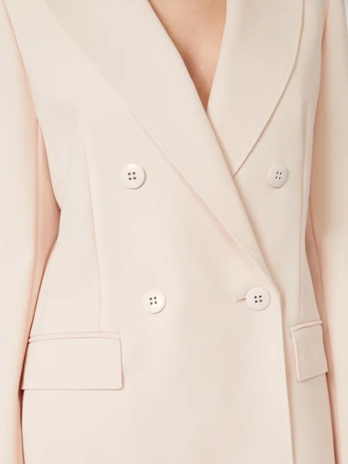 Fitted wool crepe blazer, pink