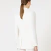 Fitted wool crepe blazer, white