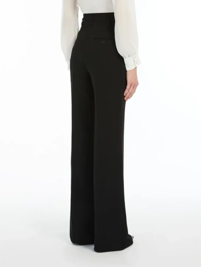 Flared cady trousers, black