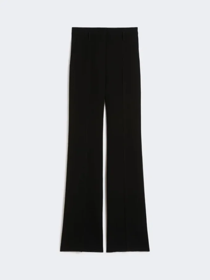 Flared cady trousers, black