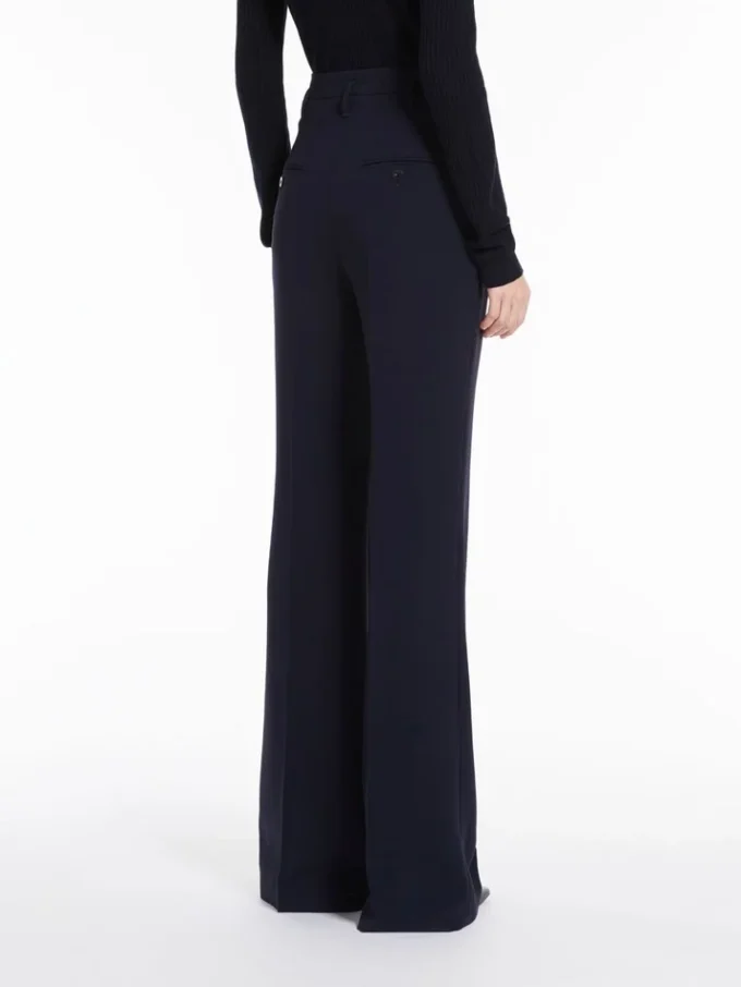Flared cady trousers, navy Flared cady trousers, navy