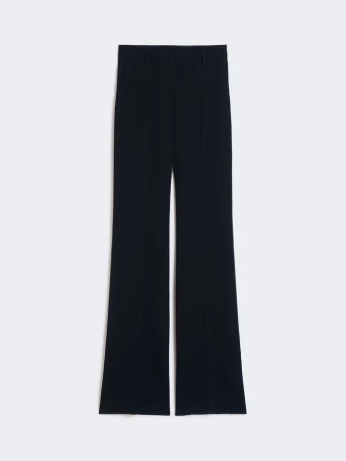 Flared cady trousers, navy Flared cady trousers, navy