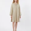 Flared cotton-poplin dress, sand Flared cotton-poplin dress, sand