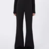 Flared trousers in stretch jersey, black Flared trousers in stretch jersey, black
