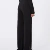 Flared trousers in stretch jersey, black Flared trousers in stretch jersey, black