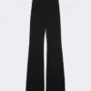 Flared trousers in stretch jersey, black Flared trousers in stretch jersey, black