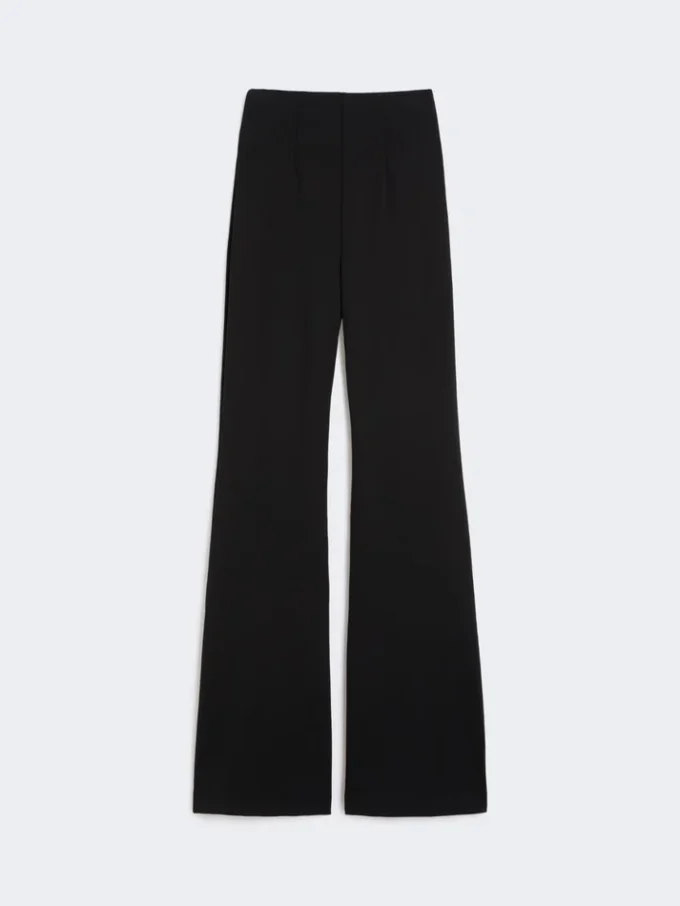 Flared trousers in stretch jersey, black Flared trousers in stretch jersey, black