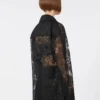 Floral lace jacket, black