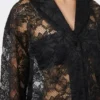 Floral lace jacket, black