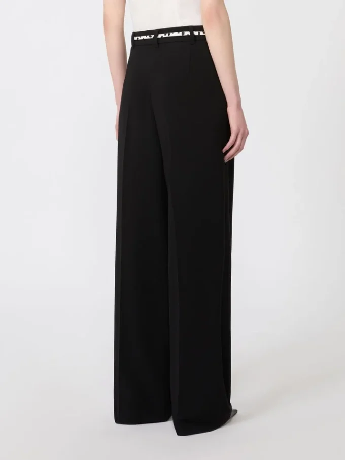 Flowing cady trousers, black