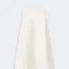 Full, tech wool skirt, ivory
