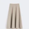 Full, tech wool skirt, sand