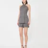 Gabardine wool shorts, medium grey