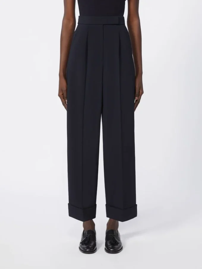 High-waisted wool trousers, ultramarine High-waisted wool trousers, ultramarine