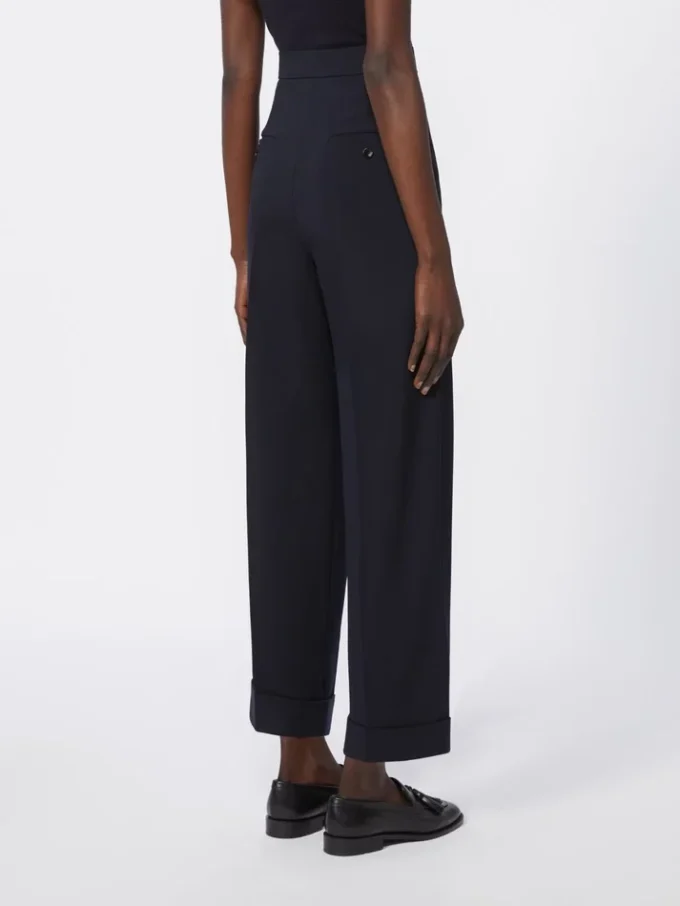 High-waisted wool trousers, ultramarine High-waisted wool trousers, ultramarine