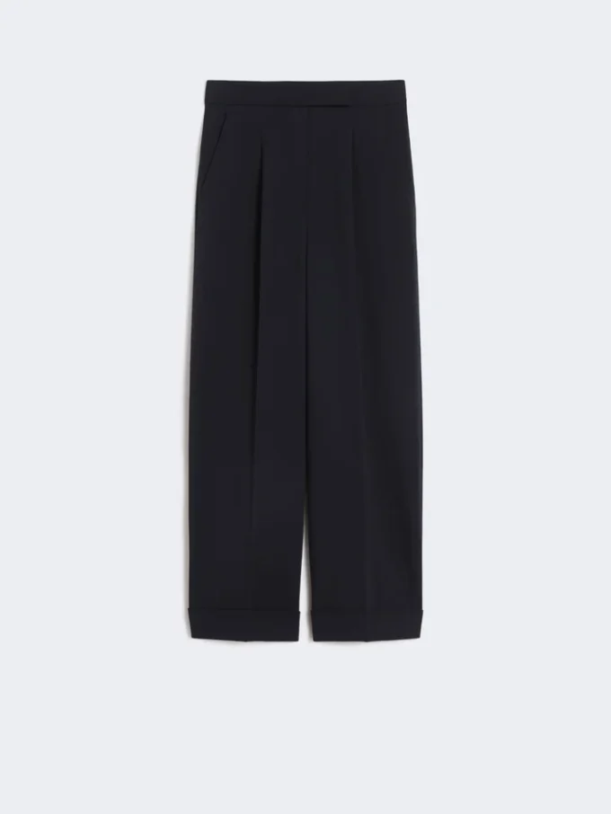 High-waisted wool trousers, ultramarine High-waisted wool trousers, ultramarine