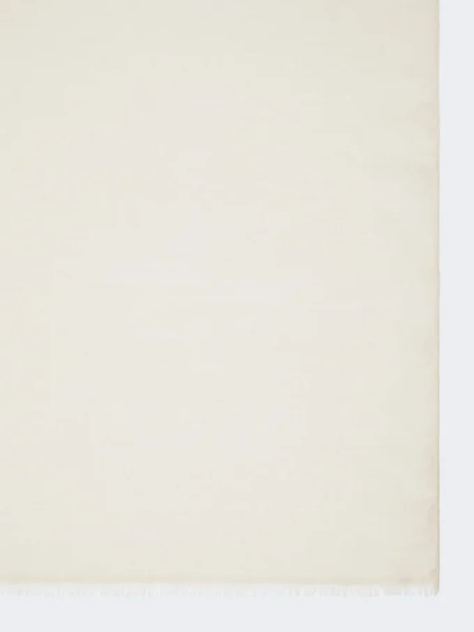 Jacquard wool, cotton and silk stole, ivory