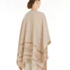 Jacquard wool poncho, beige Jacquard wool poncho, beige