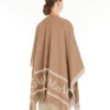 Jacquard wool poncho, camel Jacquard wool poncho, camel