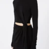 Jersey dress with knot, black