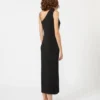 Jersey one-shoulder dress, black
