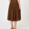 Lace midi skirt, chocolate
