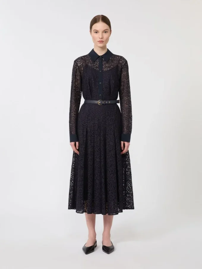 Lace shirt dress, navy