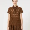 Lace t-shirt, chocolate