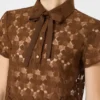 Lace t-shirt, chocolate