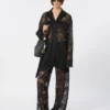 Lace trousers, black