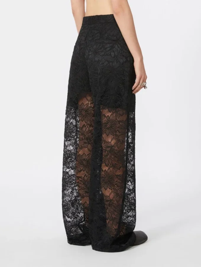 Lace trousers, black