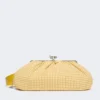 Large gingham cotton pasticcino bag, yellow