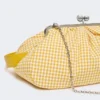 Large gingham cotton pasticcino bag, yellow
