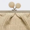 Large raffia-effect pasticcino bag, turtledove Large raffia-effect pasticcino bag, turtledove