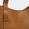 Leather archetipo handbag, amber brown