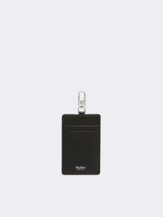 Leather badge holder, black