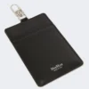 Leather badge holder, black