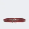 Leather belt with s buckle, bordeaux