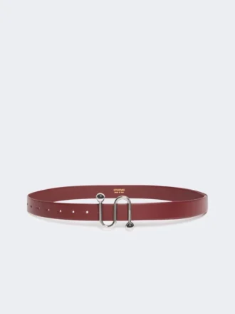 Leather belt with s buckle, bordeaux Leather belt with s buckle, bordeaux