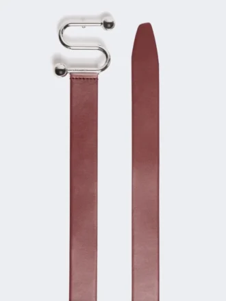 Leather belt with s buckle, bordeaux Leather belt with s buckle, bordeaux
